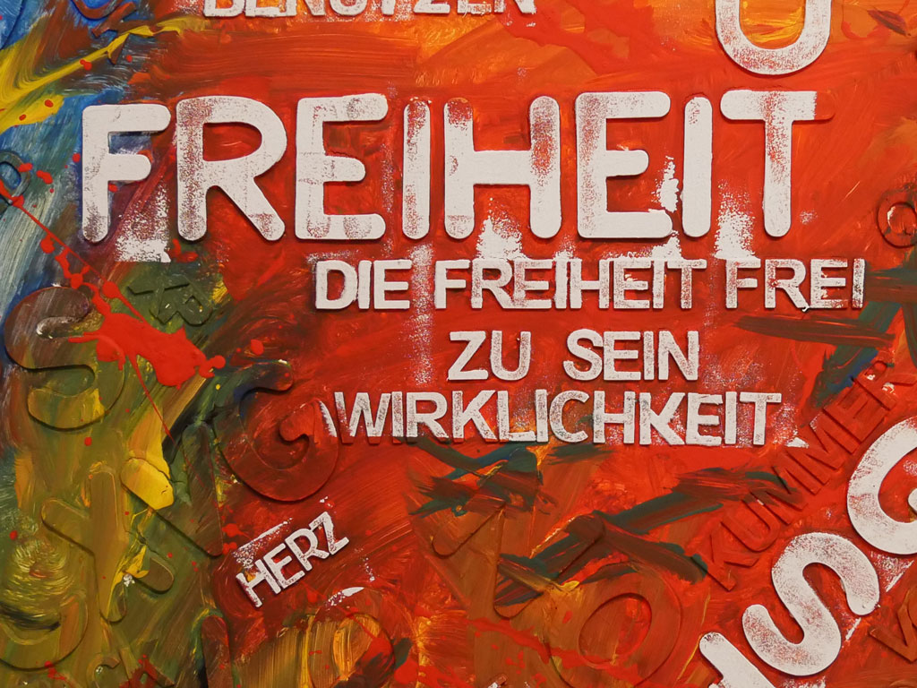 Freiheit Freedom typograhic Art by Horst Ehlert as key visual
